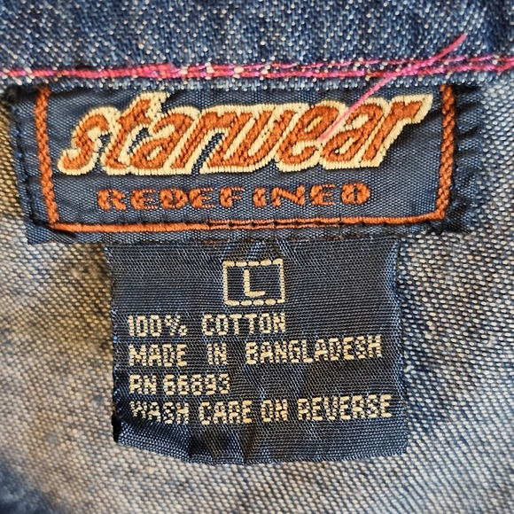 Soft Denim Sleeveless Top Vest Pink Stitching size Large - Picture 7 of 7